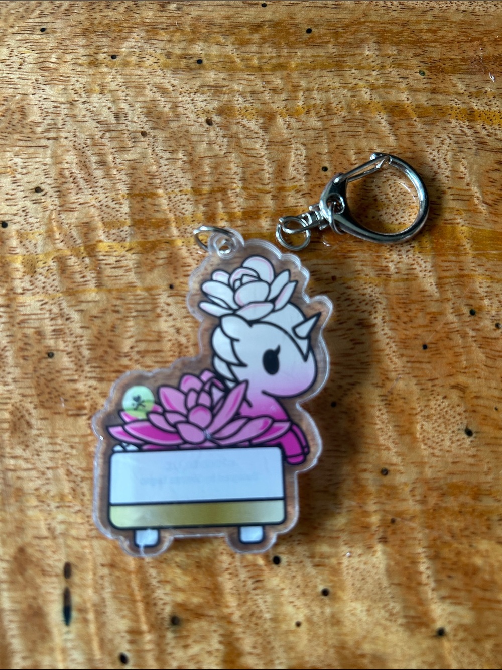 TOKIDOKI Unicorno Pink Succulent Flower Acrylic Keychain